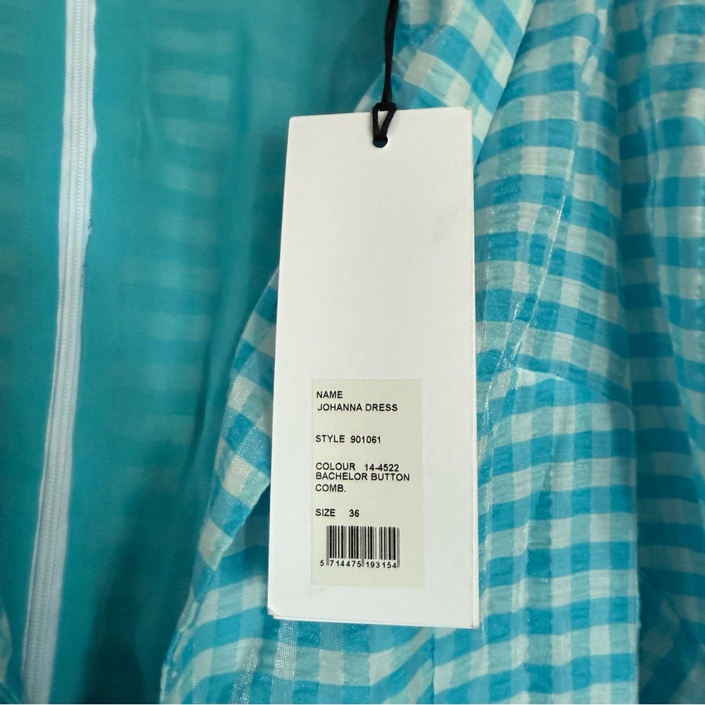 Rotate - Birger Christensen Johanna Gingham Minidress In Blue - size 36 0 - Picture 9 of 10